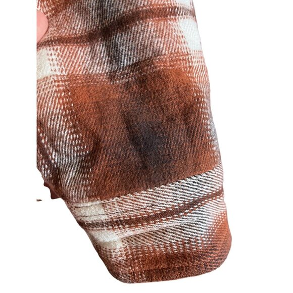 Aeropostale Jacket XL Orange Plaid Quilted Flannel Snaps Preppy Y2K Shacket 80s - Picture 4 of 12